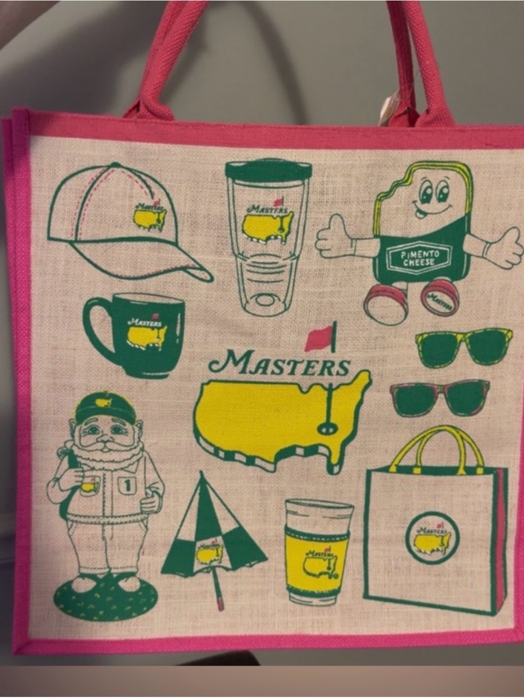 2026 Masters Tournament Jute Golf Tote Bag